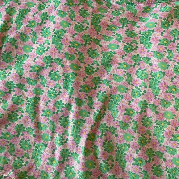Zara Women's Pastel Green Pink Floral Mini A line Skirt Size L - Picture 2 of 3